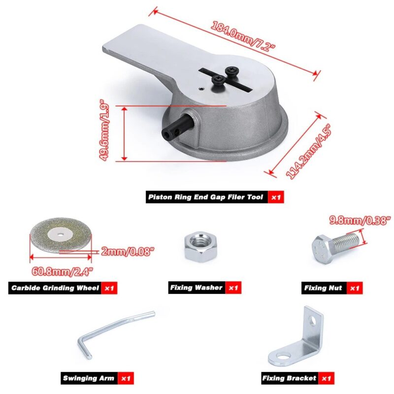Precision Piston Ring End Gap Filer Tool with 120 Grip Grinding Wheel - Image 5