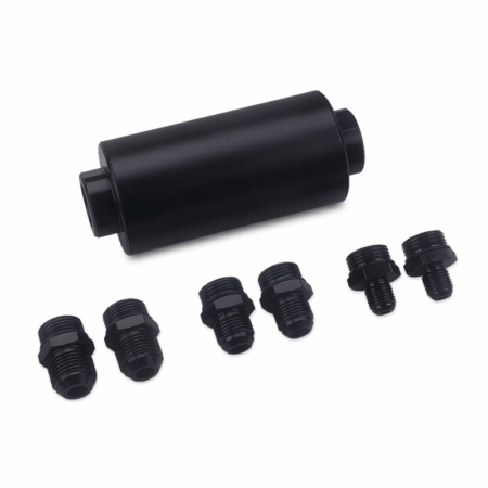 60mm Inline Fuel Filter High Flow Cleanable 6AN 8AN 10AN Fittings