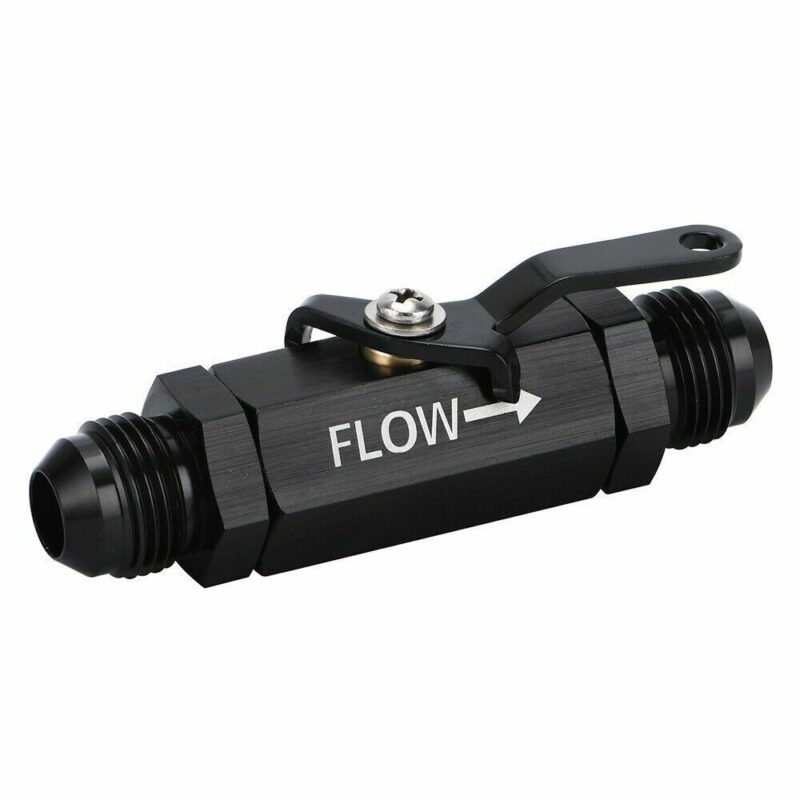 Aluminum 8AN Shut Off Valve Fitting Black Universal AN8
