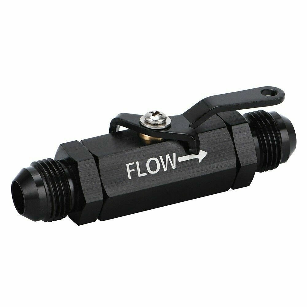 Aluminum 8AN Shut Off Valve Fitting Black Universal AN8